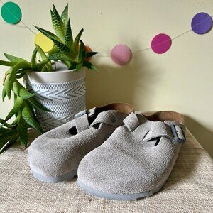 Birkenstock Boston Suede Leather Clogs